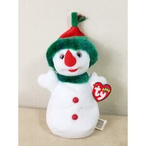 Christmas TY Beanie Baby Snowgirl 2000 w/ Tag Stuffed Animal 7" Plush Toy Vtg